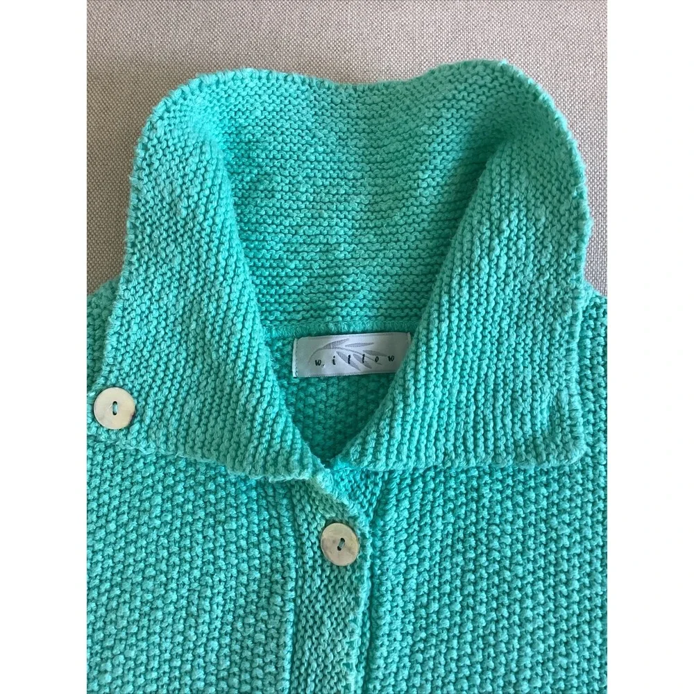 Anthropolgy Willow Sweater Cardigan Medium Mint Green Mother of Pearl Buttons C